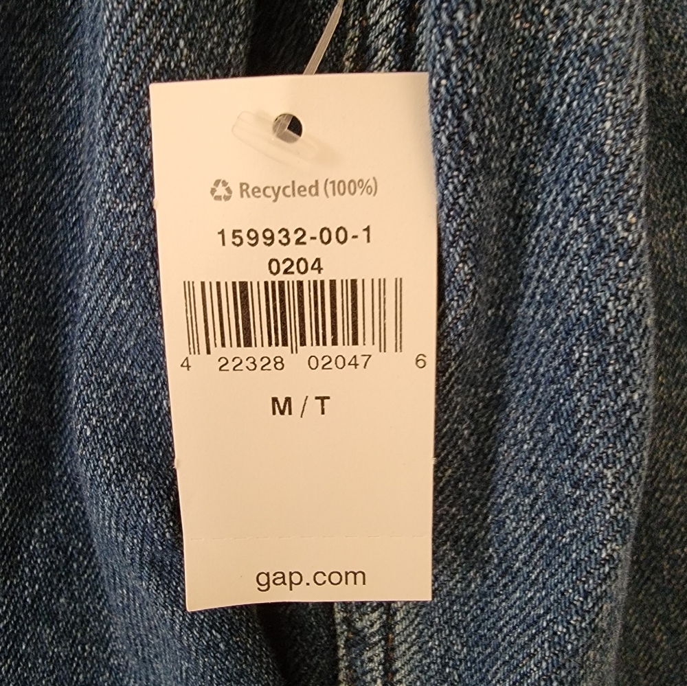 Gap Blue Denim Peplum Jacket Size Medium Tall NWT - Picture 3 of 6